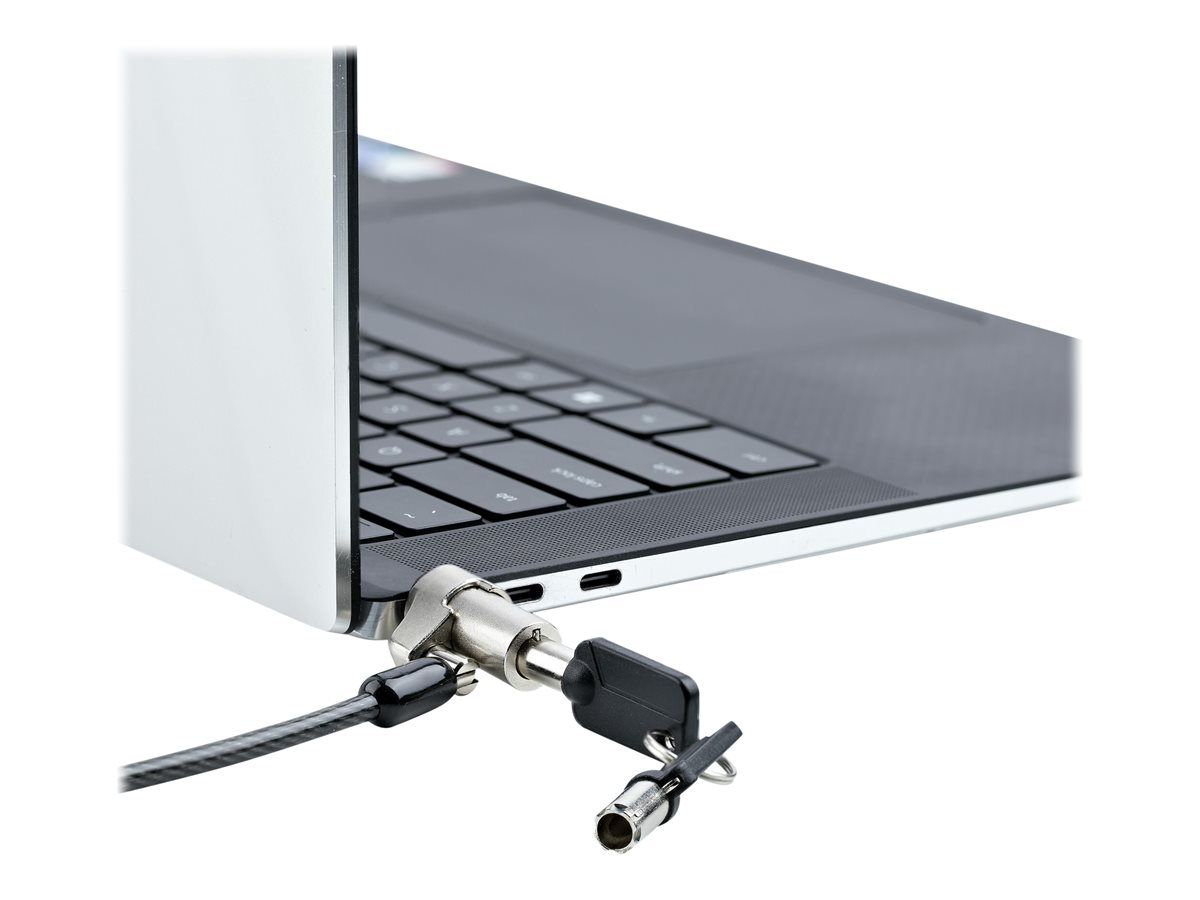 StarTech.com Laptop cable lock 6Ft Compatible With Noble Wedge; Laptop Cable Lock, 6Ft (2m), Anti-Theft Keyed Lock, Security Cable Lock For Dell XPS/Latitude, Cut-Resistant Steel Cable Lock For Laptop (NBLWK-LAPTOP-LOCK) - bezpečnostní kabelový zámek – foto 3