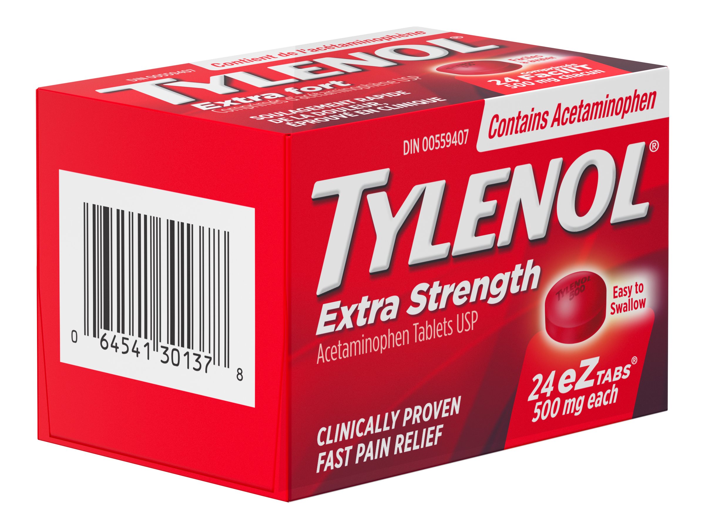 Tylenol Extra Strength Acetaminophen eZ Tabs - 500mg - 24's