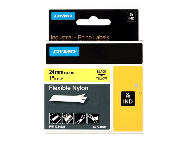 RHINO 1 YELLOW FLEX NYLON LABEL- 25MM