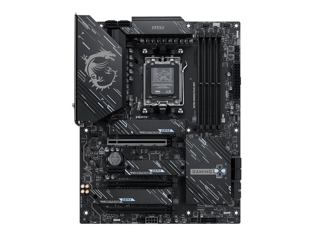 MSI X870E GAMING PLUS WIFI motherboard ATX Socket AM5 AMD Product shot Front 79725