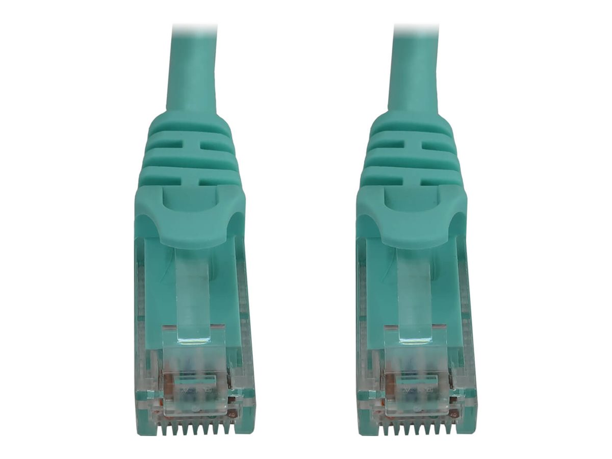 Eaton Tripp Lite Series Cat6a 10G Snagless Molded UTP Ethernet Cable (RJ45 M/M), PoE, Aqua, 6 in. (15 cm)