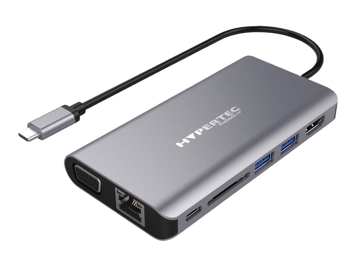 An image of Hypertec ProDockLite - mini-dock - USB-C - VGA, HDMI - GigE