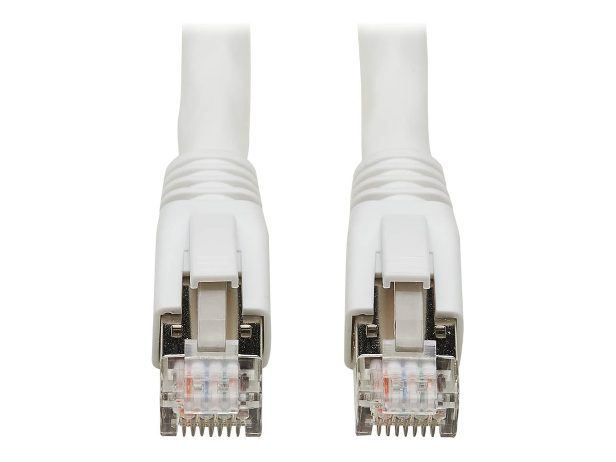 Eaton Tripp Lite Series Cat8 25G/40G-Certified Snagless Shielded S/FTP Ethernet Cable (RJ45 M/M), PoE, White, 50 ft. (15.24 m)