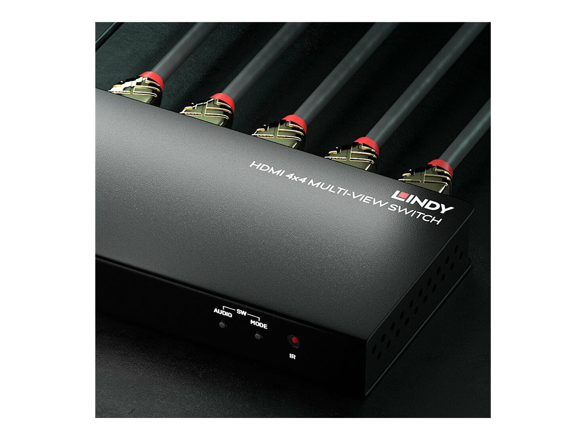 An image of Lindy HDMI 4x1 Multi-View Switch - video/audio switch - 4 ports