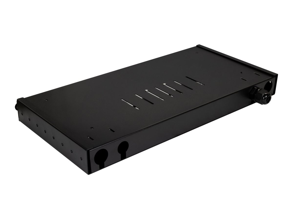 Dynamix FPP24SF-L112LA1 fibre-optic splice tray 1U 19 fully loaded Product shot Left-angle 79750