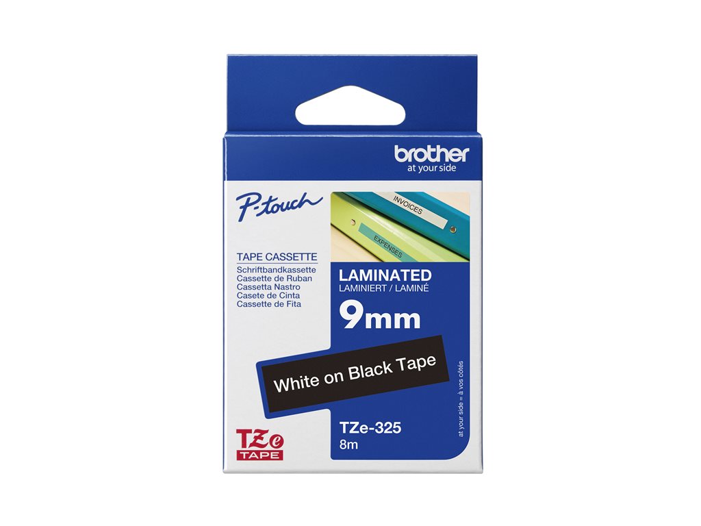 BROTHER RUBAN 9MM BLANC/NOIR