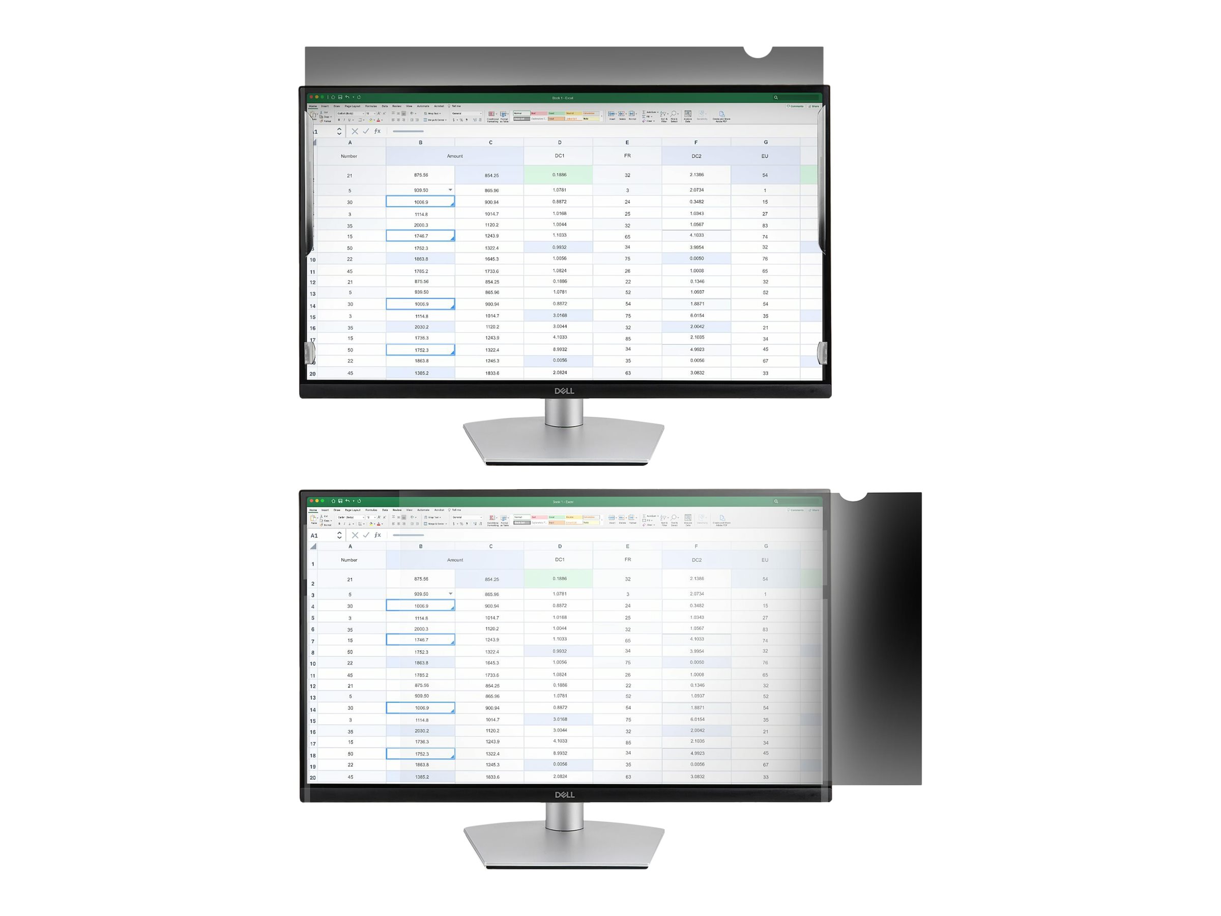 Startech 28-inch 16:9 Computer Monitor Privacy Filter Anti-Glare Privacy Screen with 51% Blue Product shot Front 79950