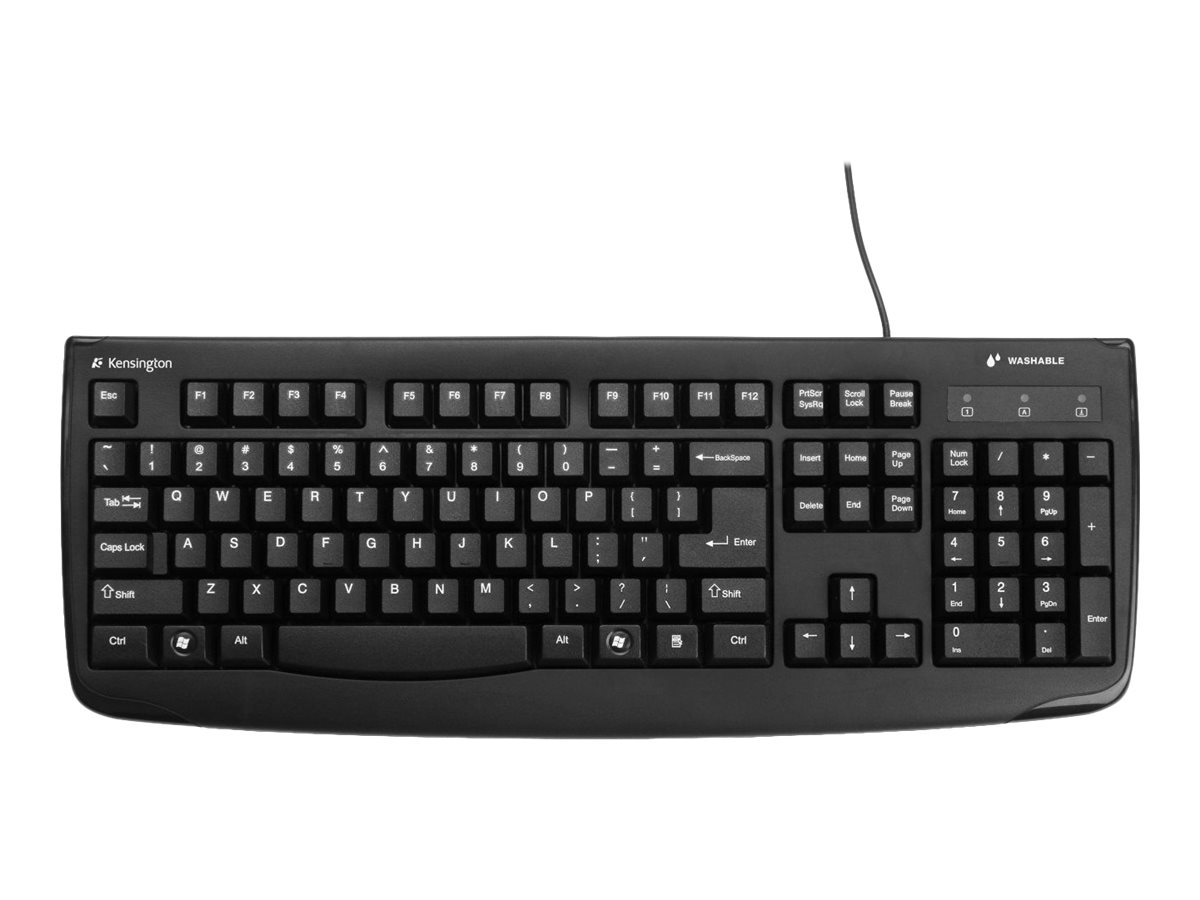 Kensington Pro Fit Washable keyboard English black Input Product shot Front 79800