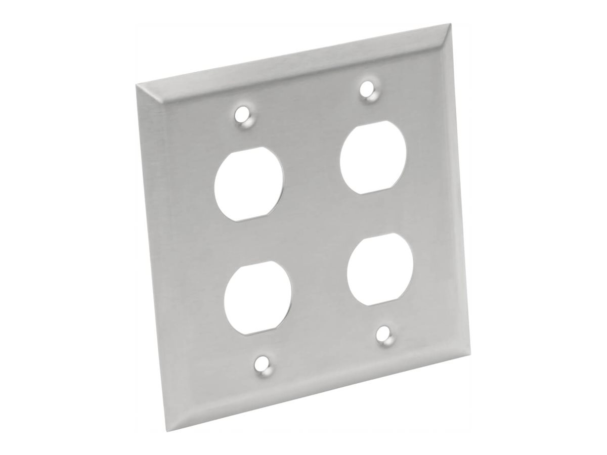 Eaton Tripp Lite Series RJ45 Bulkhead Wall Plate 4 Cutouts Industrial Metal Single Gang