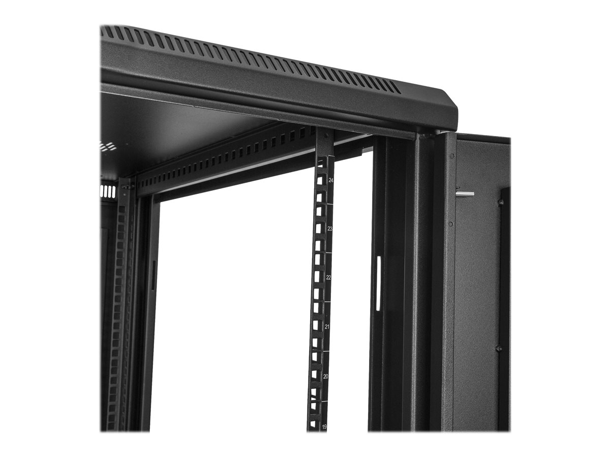 StarTech.com 24U Server Rack Cabinet, 4-Post Adjustable Depth (2" to 30") Network Equipment Rack Enclosure w/Casters/Cable Management/Shelf/Locking Dell PowerEdge, HP ProLiant ThinkServer - 24U Rack Cabinet (RK2433BKM) - rozvaděč stojanový - 24U – foto 6