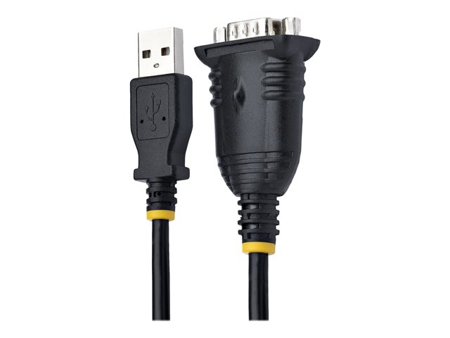 StarTech.com 3ft (1m) USB to Serial Cable, DB9 Male RS232 to USB Converter, USB to Serial Adapter for PLC/Printer/Scanner/Network Switches, USB to COM Port Adapter - Prolific IC, Automatic Handshake, Windows/macOS (1P3FP-USB-SERIAL)