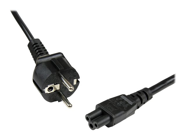 Image of StarTech.com 2m (6ft) Laptop Power Cord, EU Schuko to C5, 2.5A 250V, 18AWG, Notebook / Laptop Replacement AC Cord, Printer/Power Brick Cord, Schuko CEE 7/7 to Clover Leaf IEC 60320 C5 - Laptop Charger Cable - power cable - IEC 60320 C5 to power CEE 7/7 - 