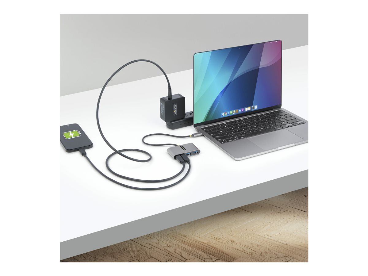 StarTech.com 4-Port USB-C Hub with 100W Power Delivery Pass-Through Charging, 2x USB-A + 2x USB-C, 5Gbps, USBC Hub w/ 1ft (30cm) Long Cable, Portable Laptop USB Type-C to USB-A/C Hub - USB 3.0 Expansion Hub (5G2A2CPDB-USB-C-HUB) - rozbočovač - 4 porty – foto 9