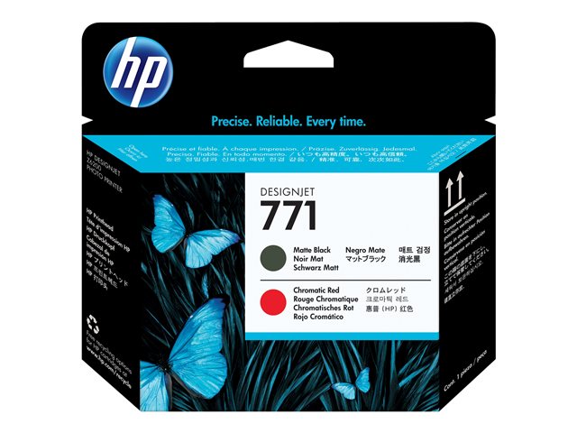 Image of HP 771 - matte black, chromatic red - printhead