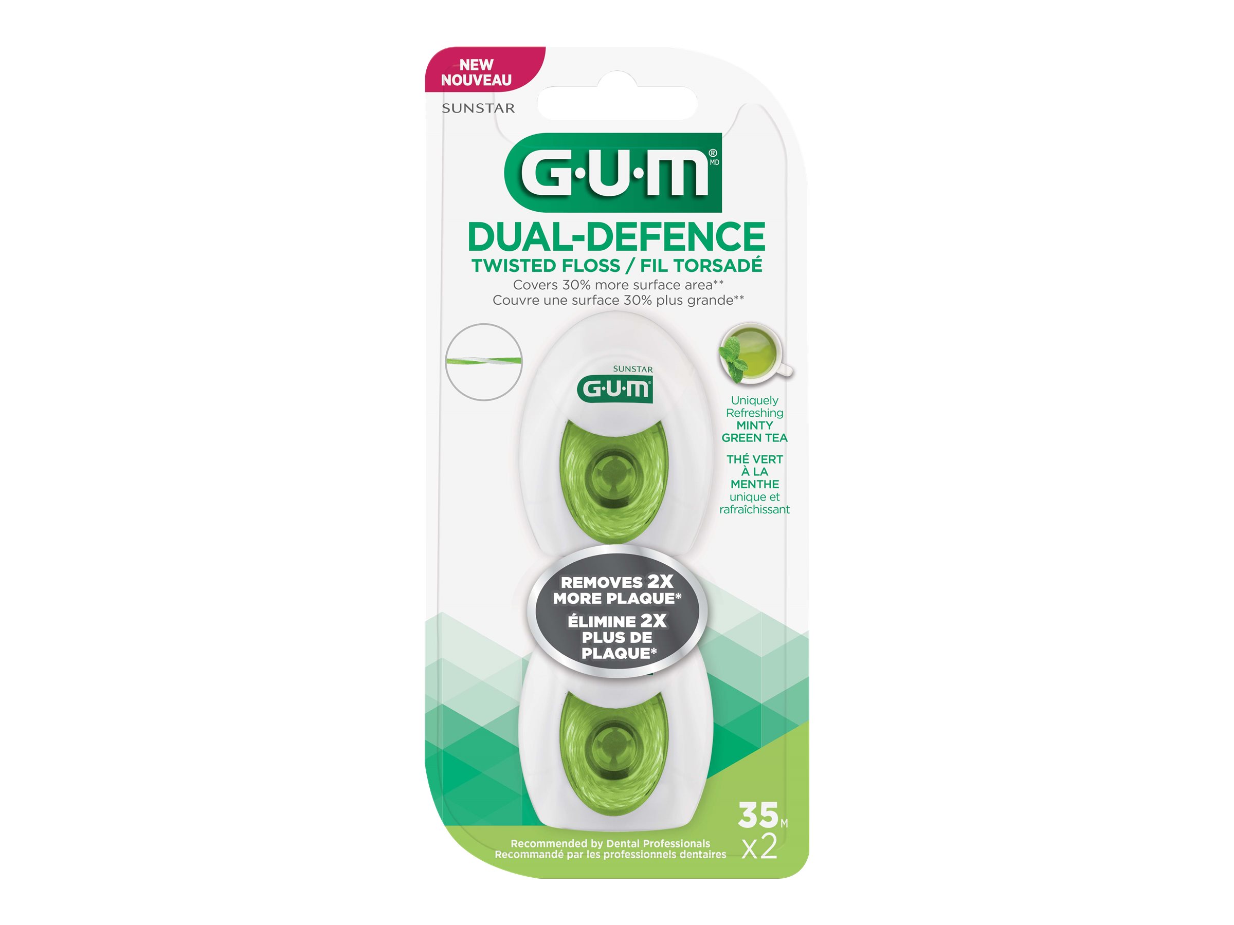 GUM Dual-Defence Twisted Floss - 2's