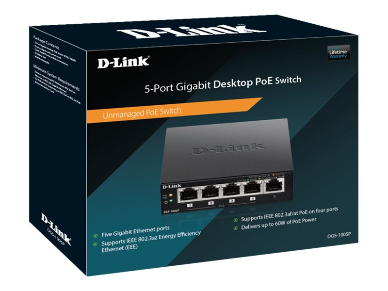 D-Link DGS 1005P - commutateur - 5 ports