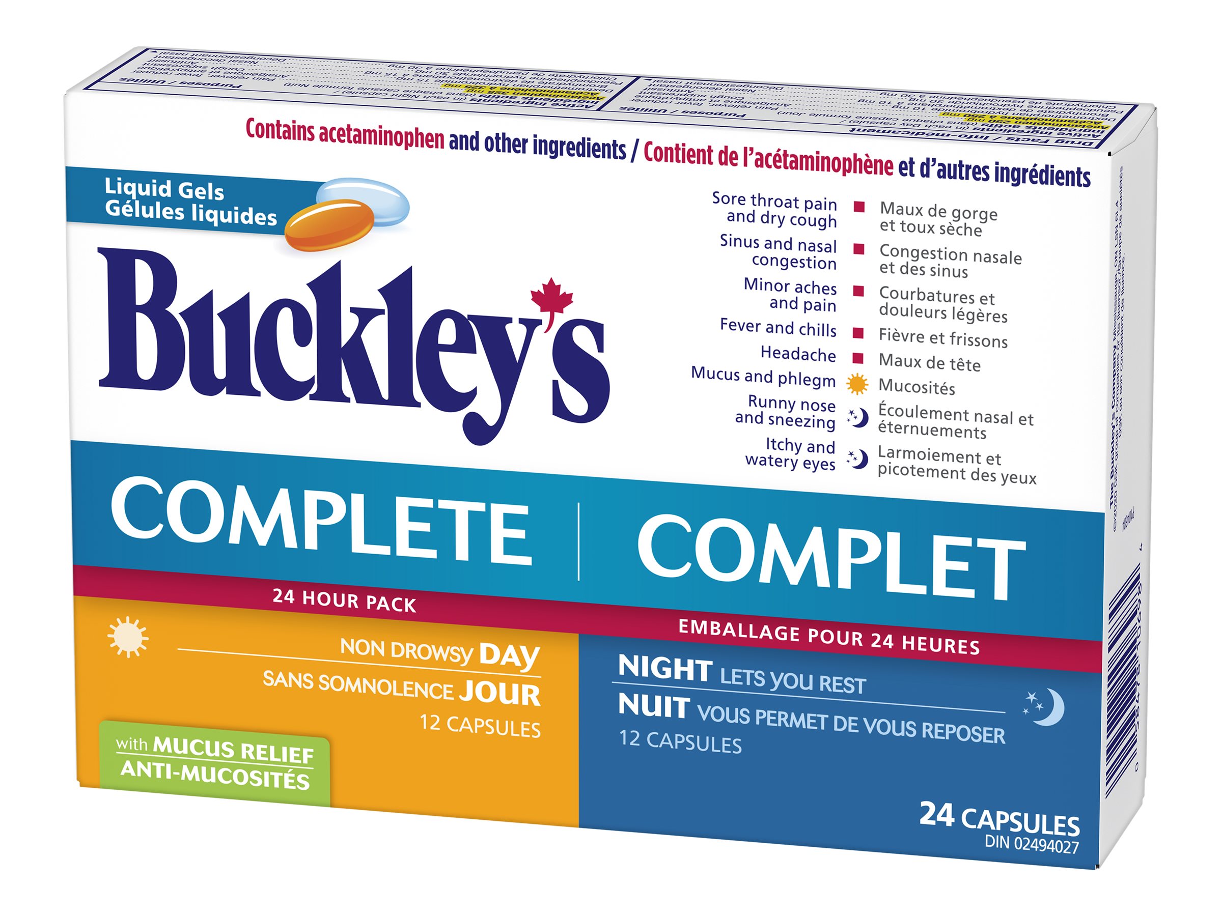 Buckley's Complete + Mucus Relief Day/Night Liquid Gel Capsules - 24's