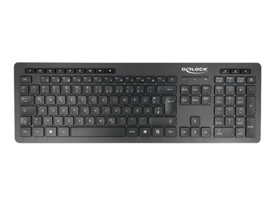 DELOCK USB Tastatur 2,4 GHz kabellos schwarz - Lautlos - 12004