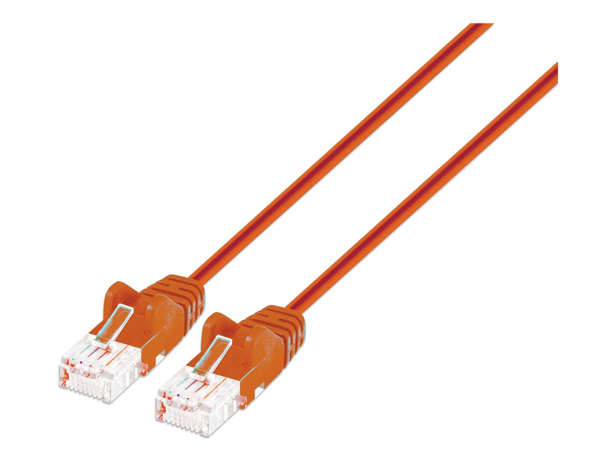 CAT6 U/UTP SLIM NETWORK PATCH CABLE, 3 FT., ORANGE