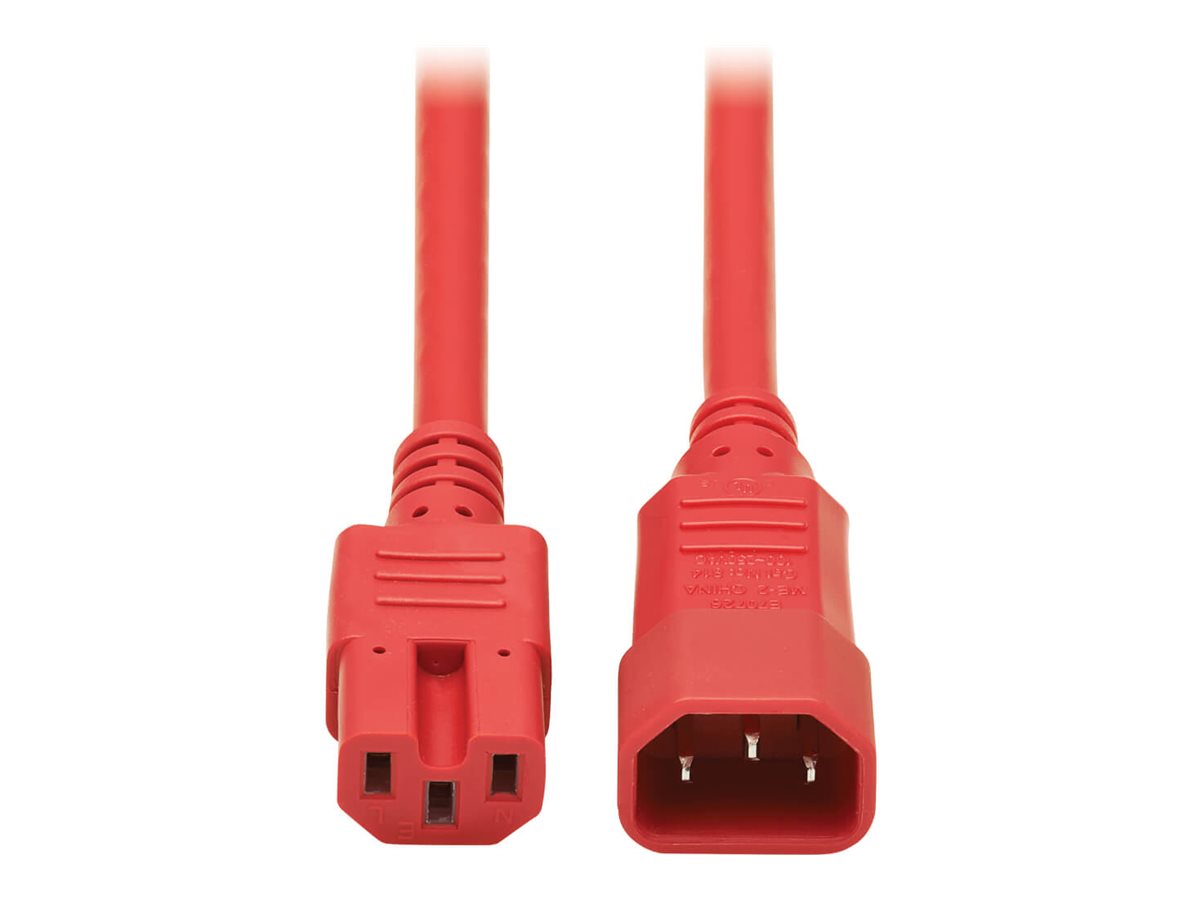 Tripp Lite 6ft Heavy Duty Power Extension Cord 15A 14 AWG C14 C15 Red 6'