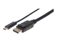 Manhattan Adapter 24 pin USB-C han (input) -> 20 pin DisplayPort han (output) 1 m Sort