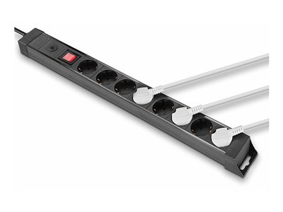 Multiprise 8 prises Schuko avec interrupteur, noir