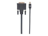 Manhattan Mini DisplayPort 1.2a to DVI-D 24+1 Cable (Clearance Pricing), 1080p@60Hz, 1.8m, Male to Male, Compatible with DVD-