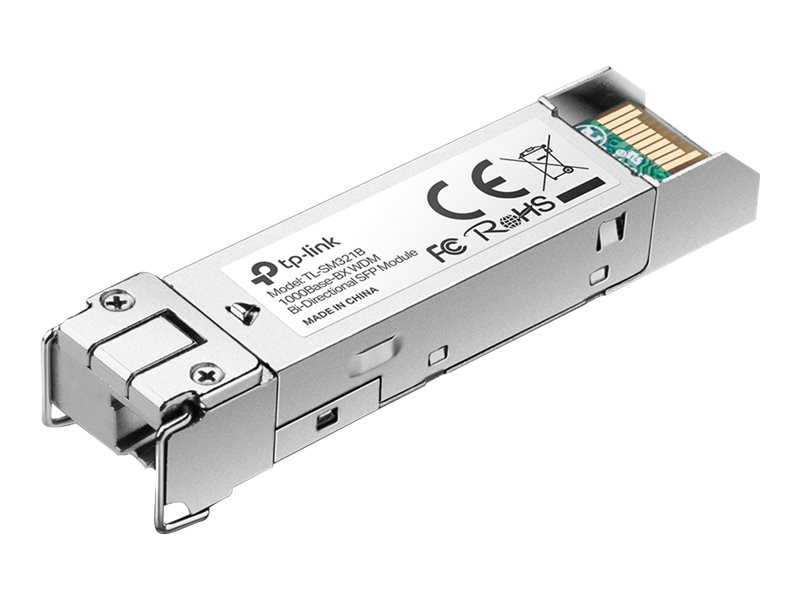 TP-Link TL-SM321B v2 SFP (mini-GBIC) transceiver module Product shot Right-angle 79550