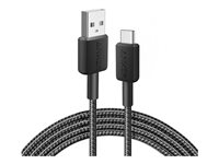 322 USB-A to USB-C Cable Nylon 0.9M Black