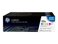HP 125A - 3-pack - yellow, cyan, magenta - original - LaserJet - toner cartridge (CE259AM)