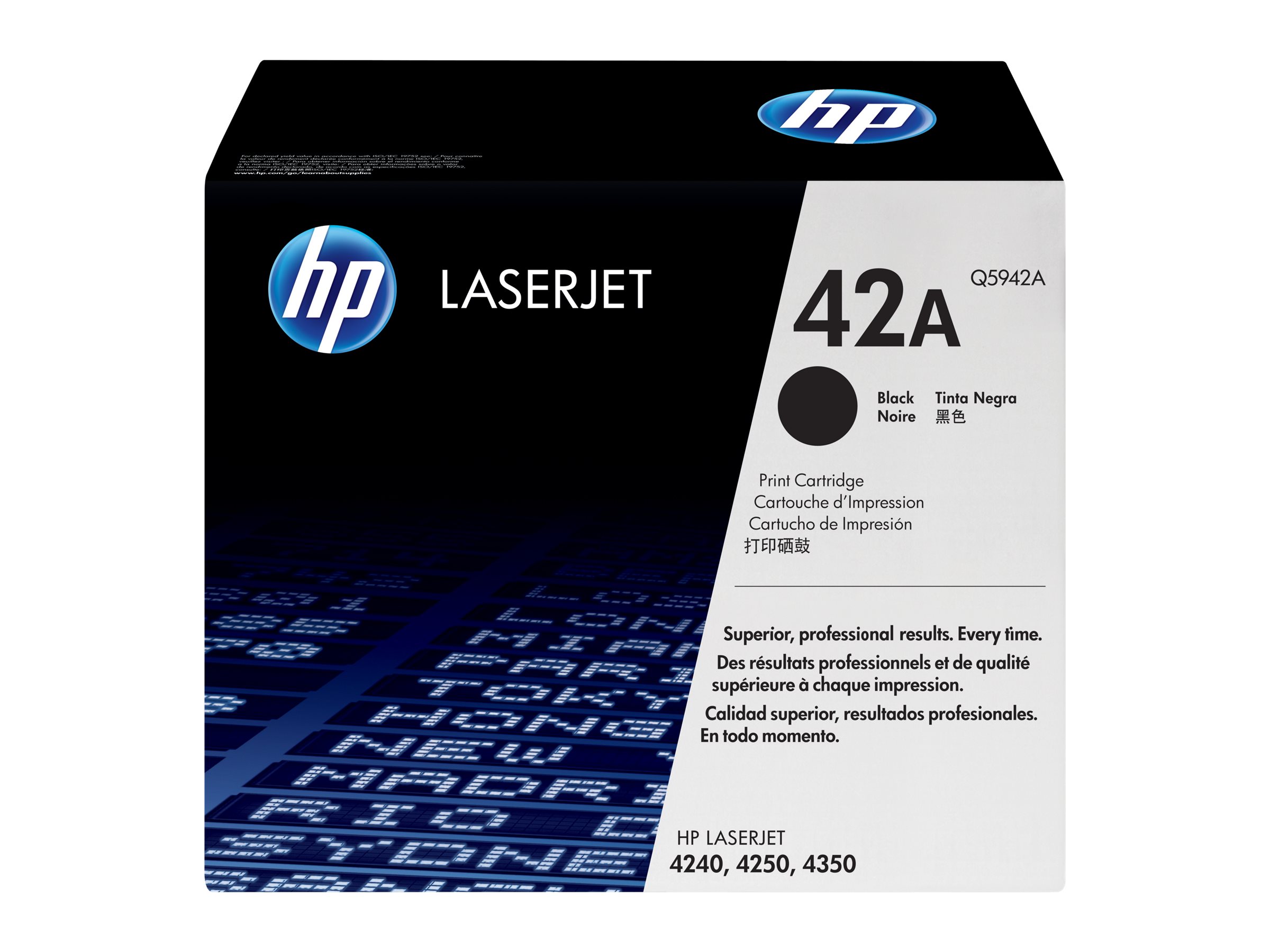 An image of HP 42A - black - original - LaserJet - toner cartridge (Q5942A)