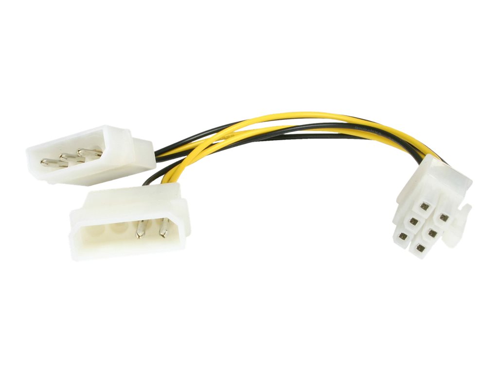 StarTech .com Câble adaptateur d'alimentation LP4 Molex vers carte graphique PCI Express 6 broches de 15 cm