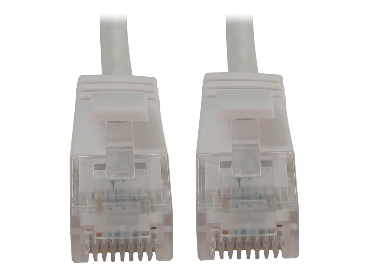 Eaton Tripp Lite Series Cat6a 10G Snagless Molded Slim UTP Ethernet Cable (RJ45 M/M), PoE, White, 6 in. (15 cm)