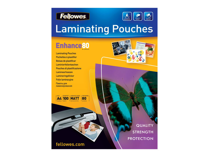 Fellowes Laminating Pouches Enhance 80 micron pack de 100 mat A3