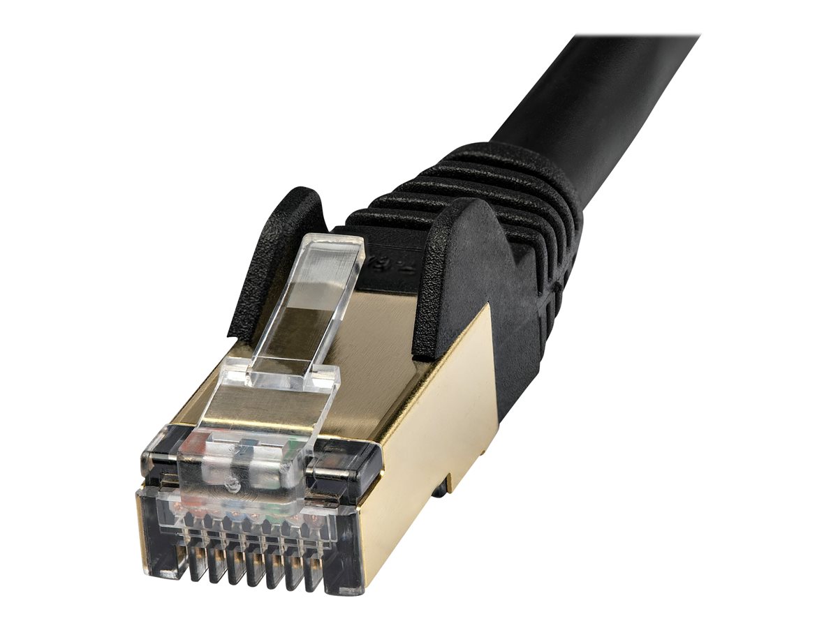 StarTech.com 10m CAT6A Ethernet Cable, 10 Gigabit Shielded Snagless RJ45 100W PoE Patch Cord, CAT 6A 10GbE STP Network Cable w/Strain Relief, Black, Fluke Tested/UL Certified Wiring/TIA - Category 6A - 26AWG (6ASPAT10MBK) - patch kabel - 10 m - černá – foto 2