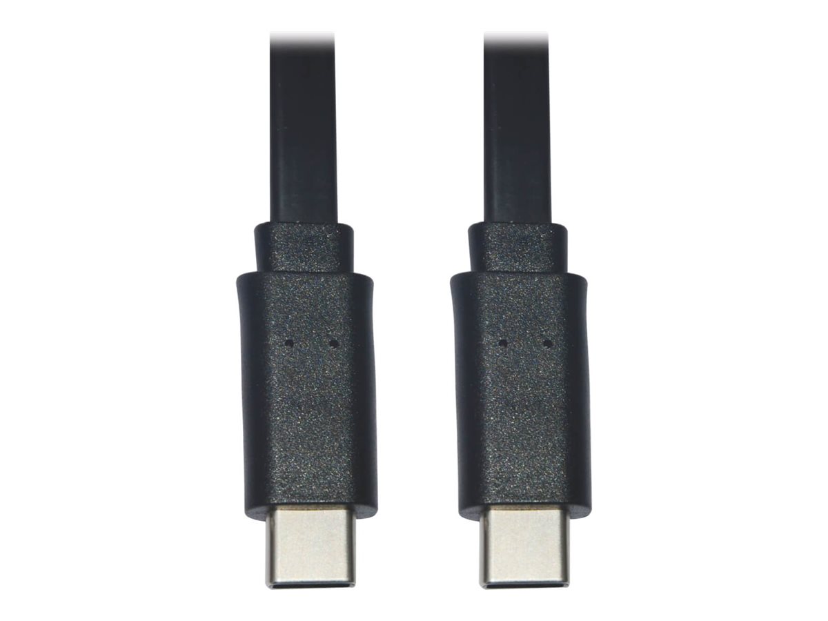 Tripp Lite USB C to USB C Cable Flat USB 2.0 M/M Thunderbolt 3 Black 3ft