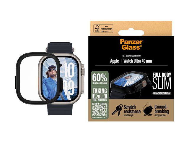 PanzerGlass Apple Watch Ultra tenký černý kryt s ochranným sklem – foto 5