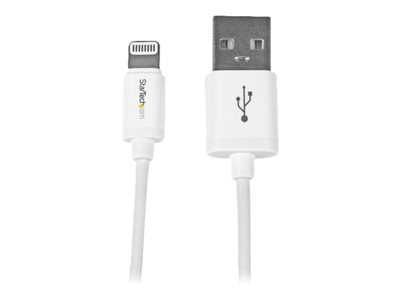 StarTech.com 1m (3ft) White Apple 8-pin Lightning Connector to USB Cable for iPhone / iPod / iPad - Charge and Sync Cable - 1 meter (USBLT1MW)