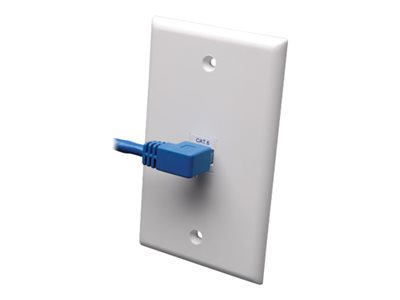Eaton Tripp Lite Series Left-Angle Cat6 Gigabit Molded UTP Ethernet Cable (RJ45 Left-Angle M to RJ45 M), Blue, 5 ft. (1.52 m)