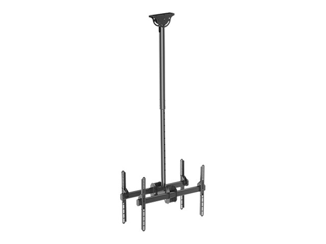 Brateck Back-to-Back Flat Panel Ceiling Mounts bracket for 2 flat panels black powder Product shot Left-angle 79300