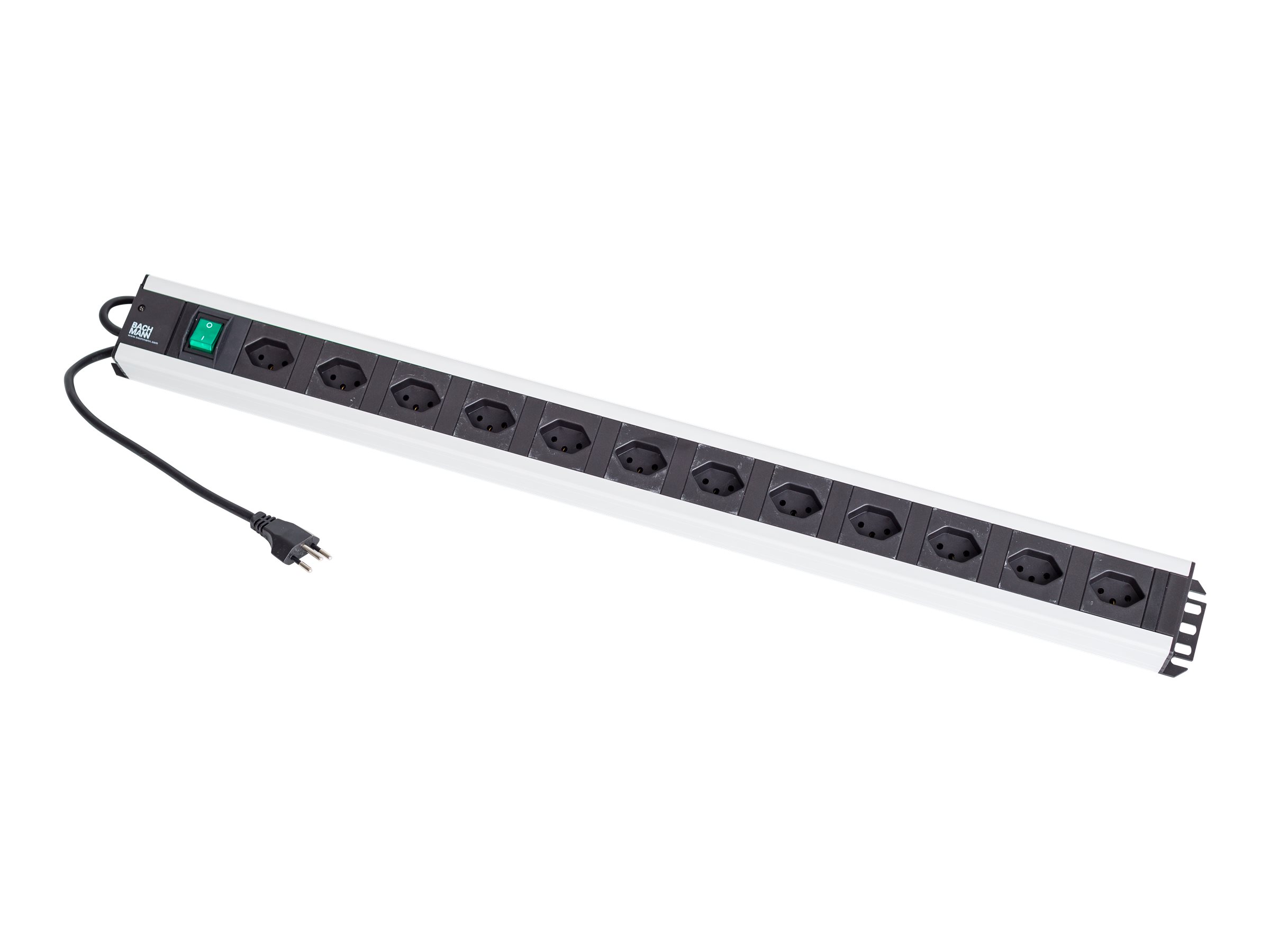 BACHMANN Handwerkerleiste 12xCH T13 90 plastic, switch, lengthwise 2m power cord T12