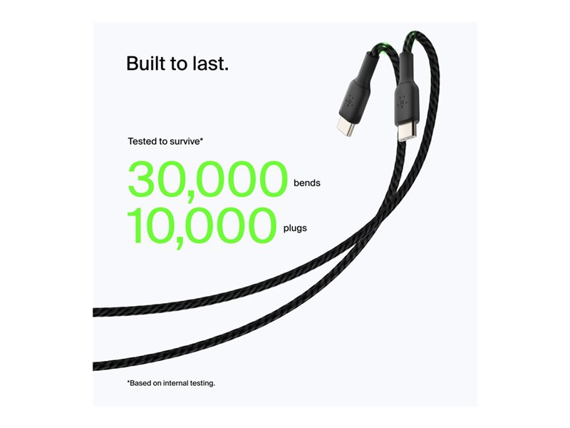 BELKIN Câble tressé USB-A USB-C 3m noir