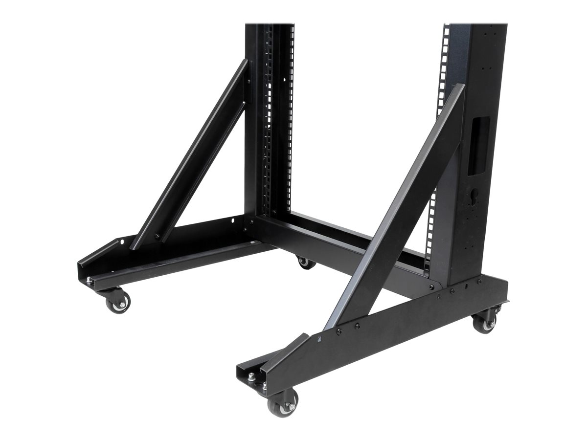 StarTech.com 42U Mobile Open Frame Network Rack with Wheels- 663lbs - 2 Post 19" Portable Rack for Computer, AV, Media, IT Equipment (2POSTRACK42) - rozvaděč stojanový - 42U - kompatibilní s TAA – foto 5