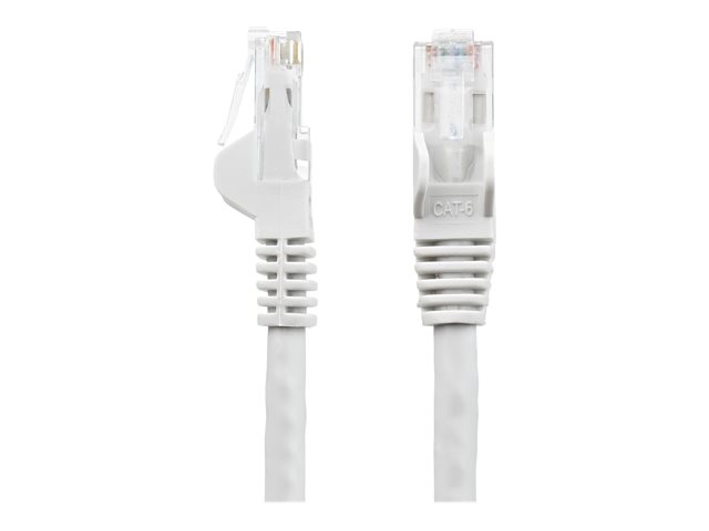 StarTech.com 1ft CAT6 Ethernet Cable, 10 Gigabit Snagless RJ45 650MHz 100W PoE Patch Cord, CAT 6 10GbE UTP Network Cable w/Strain Relief, White, Fluke Tested/Wiring is UL Certified/TIA - Category 6 - 24AWG (N6PATCH1WH)