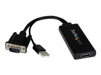StarTech.com Adaptateur VGA vers HDMI avec audio USB et alimentation USB - Convertisseur portable VGA vers HDMI - M/F - 1080p - Blanc