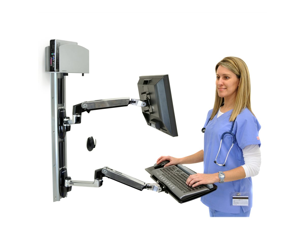 Ergotron LX Wall Mount System montážní sada - Technologie konstantní síly - pro LCD displej / klávesnice / myš / CPU - leštěný hliník – foto 6