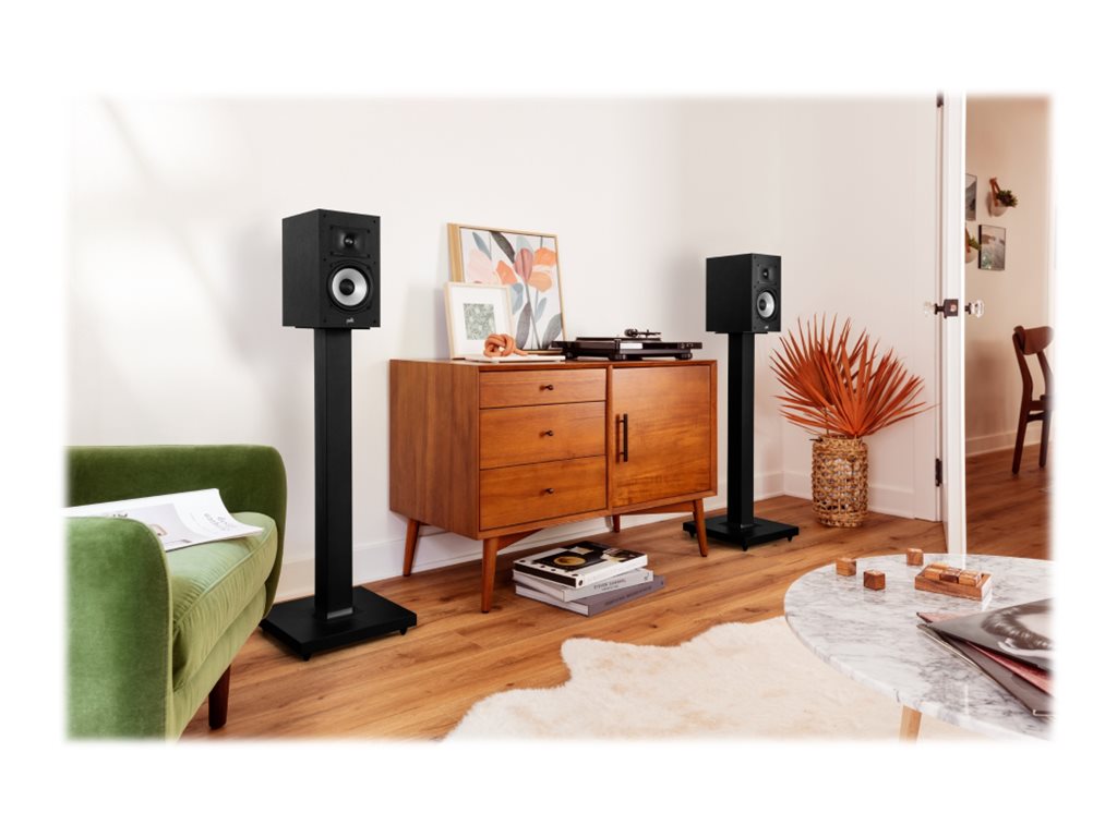 Polk High-Resolution Bookshelf Speakers - Black - Monitor XT15