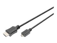 DIGITUS HDMI han -> Mikro HDMI han 2 m Sort