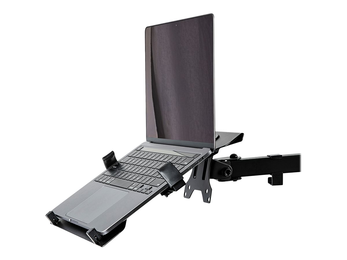 StarTech.com VESA Laptop Tray, Adjustable Monitor Arm Laptop Tray Secures Notebooks up to 4.5kg (9.9lb), 75x75 & 100x100 VESA Holes, Ventilated, Compatible w/ Monitor Desk Mounts & Stands - Vertical Laptop Holder (LAPTOP-ARM-TRAY) upevňovací komponent - pro notebook (počítač) - černá – foto 2