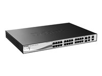 D-Link DES 1210 - Switch - Managed - 24 x 10/100 + 2 x combo Gigabit SFP + 2 x 10/100/1000 - desktop - PoE